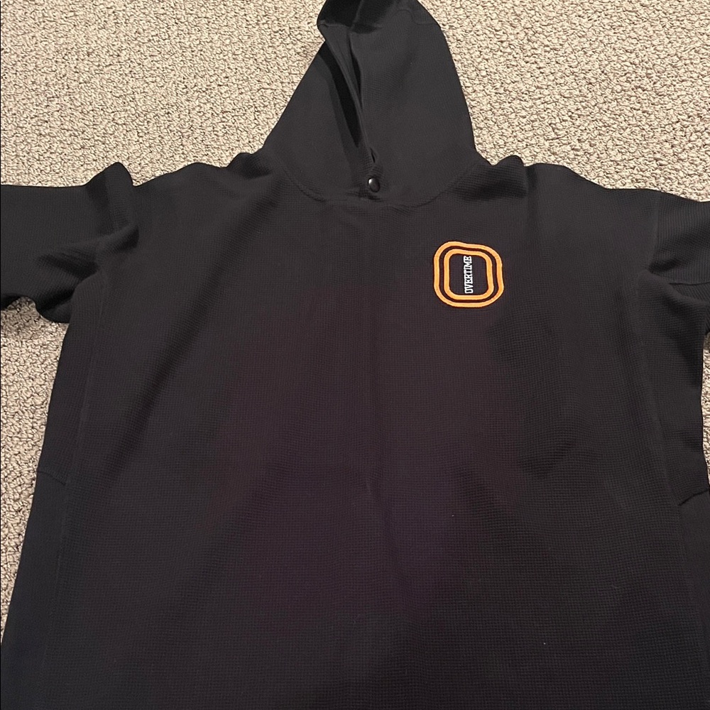 Overtime waffle knit Hoodie with Orange Overtime patch